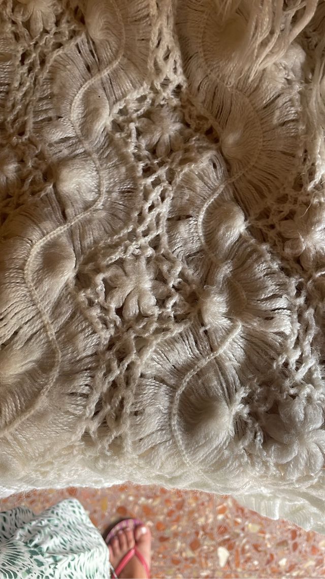 Mantón Fallera Blanco