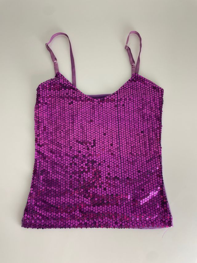 Top con paillettes viola