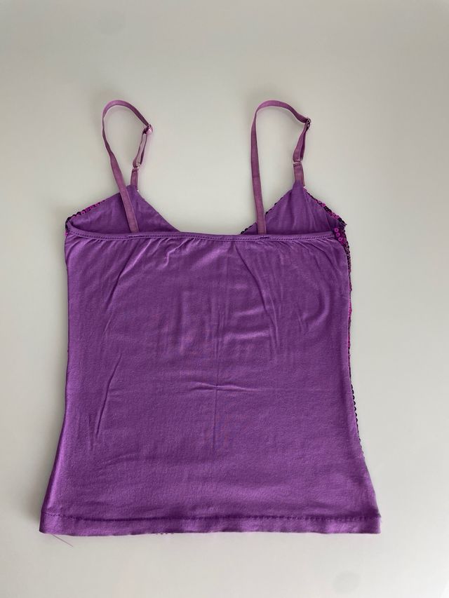 Top con paillettes viola