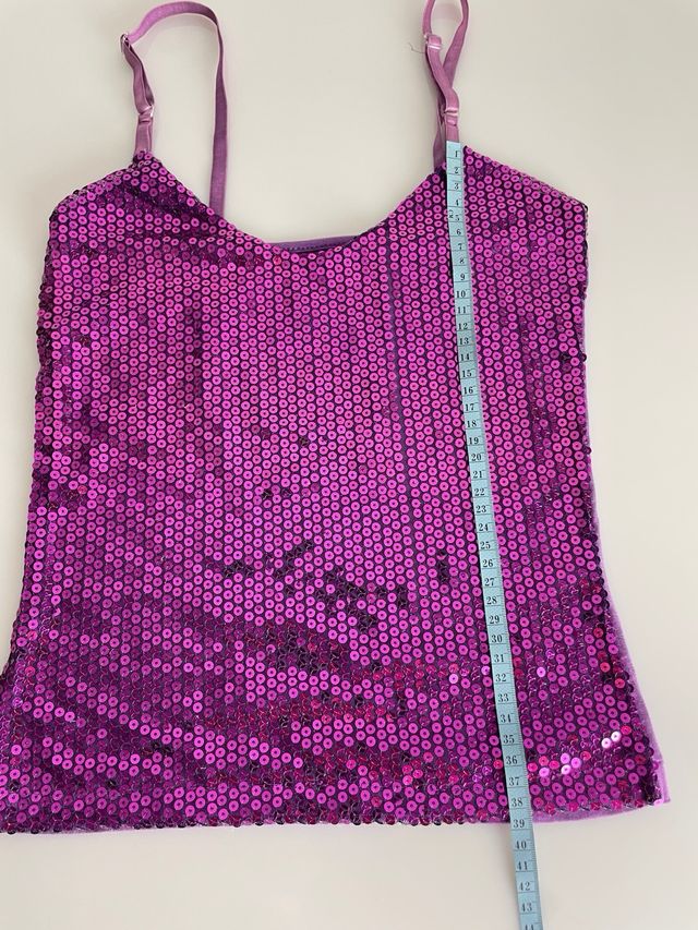 Top con paillettes viola