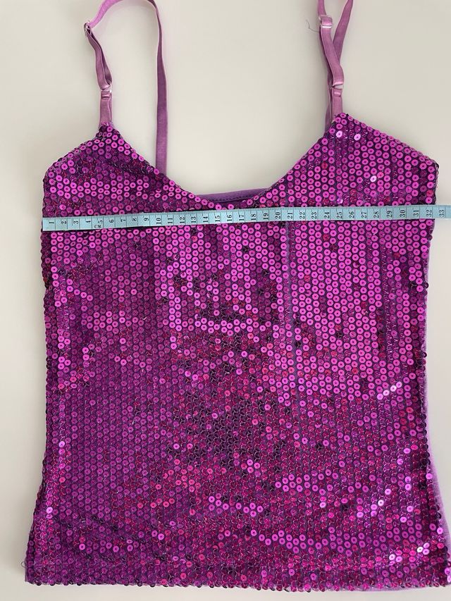 Top con paillettes viola