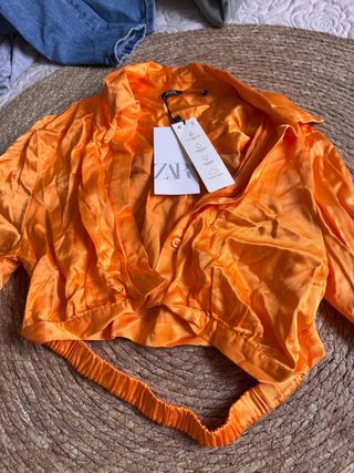 Blusa Zara Naranja Talla Única