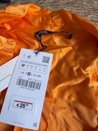 Blusa Zara Naranja Talla Única