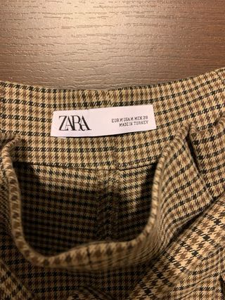 Pantalones Zara Mujer Beige/Marrón