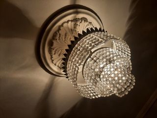 Lámpara de techo de cristal y metal