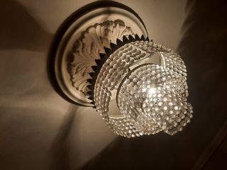 Lámpara de techo de cristal y metal