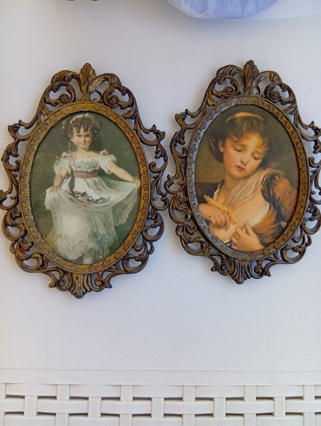 Cornici antiche in ottone con stampa