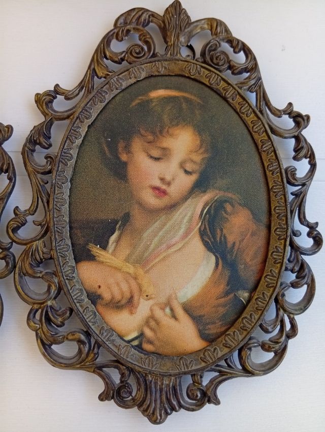 Cornici antiche in ottone con stampa