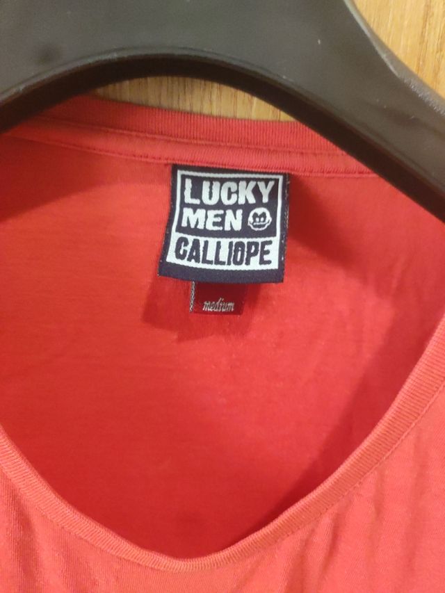 Maglia rossa Lucky Men con stampa TG M/L