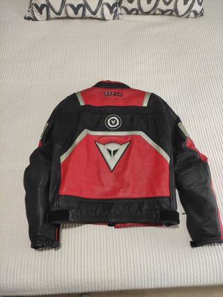 Chaqueta Cuero Dainese Hombre Roja y Negra
