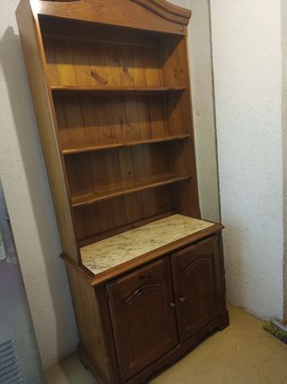 Mueble madera maciza con mármol italiano