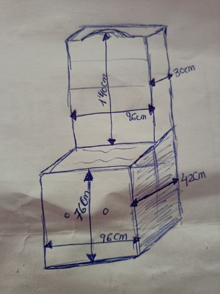Mueble madera maciza con mármol italiano