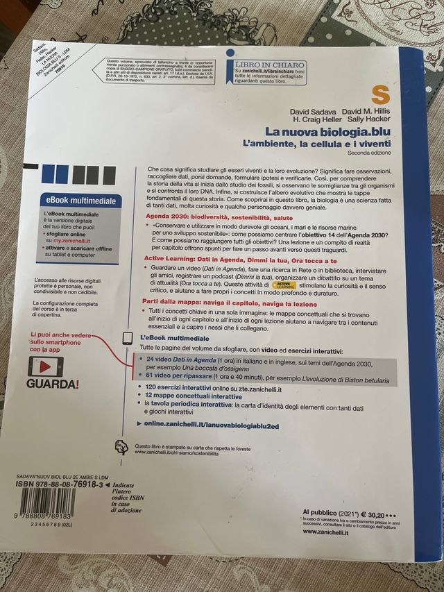 Libro di testo: La nuova biologia.blu, l'ambiente