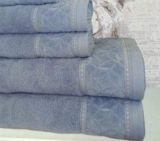 Jogo de Toalhas de Banho 6 Peças Azul, 550gr/m2