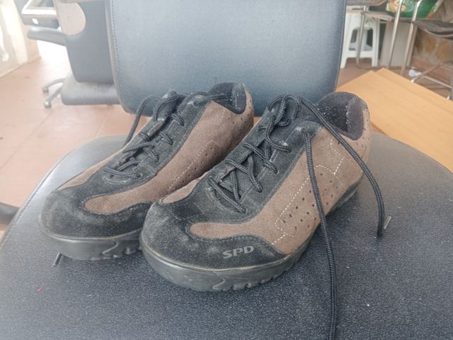 Zapatillas Ciclismo SPD Mujer Marrón/Negro n°36