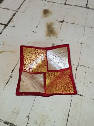 Portaoggetti Vetro Murano Oro Rosso Argento