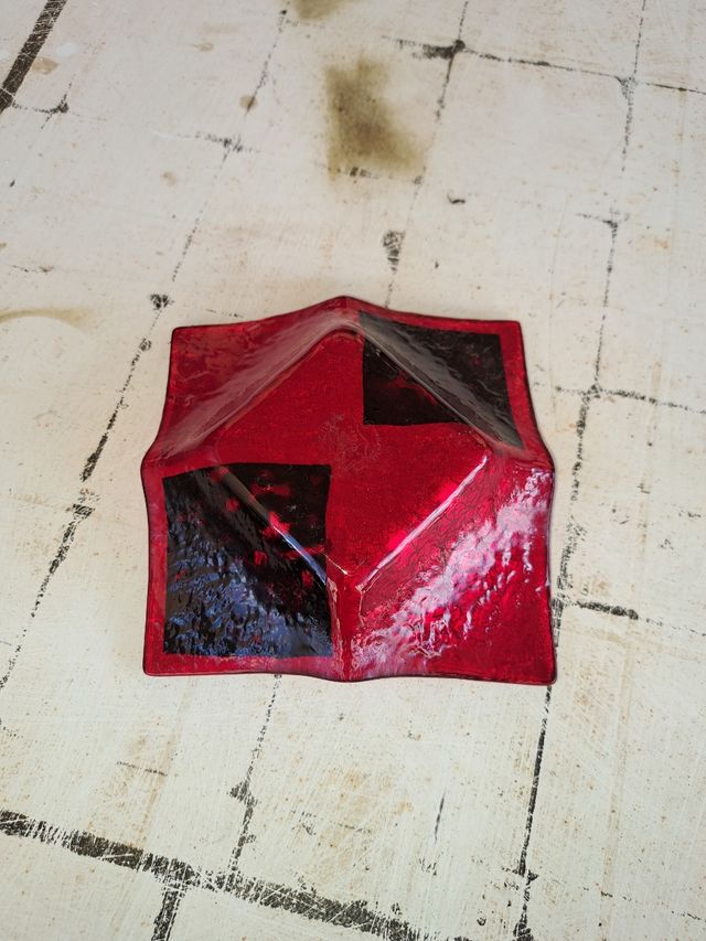 Portaoggetti Vetro Murano Oro Rosso Argento