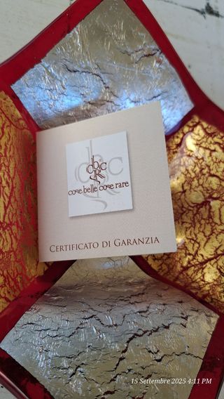 Portaoggetti Vetro Murano Oro Rosso Argento