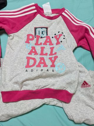 Chándal Adidas niña gris y rosa