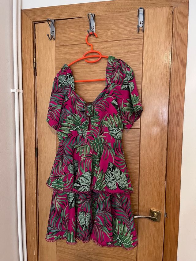 Vestido estampado tropical mujer