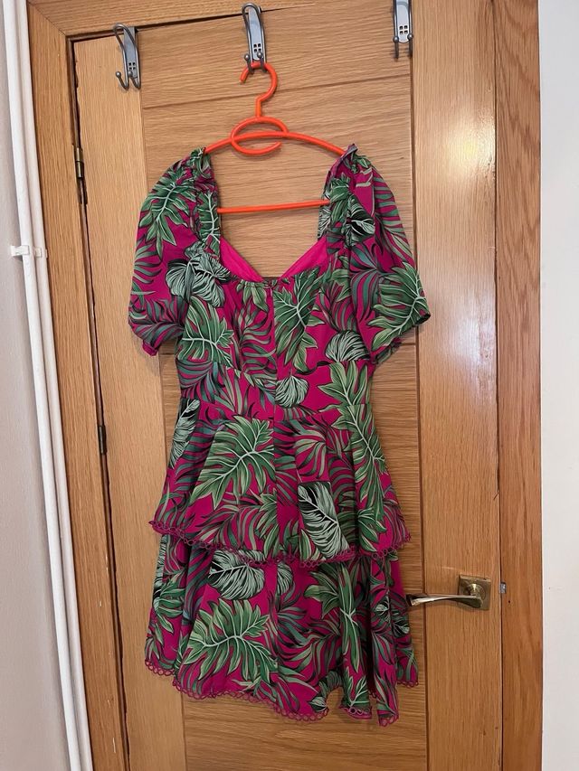 Vestido estampado tropical mujer