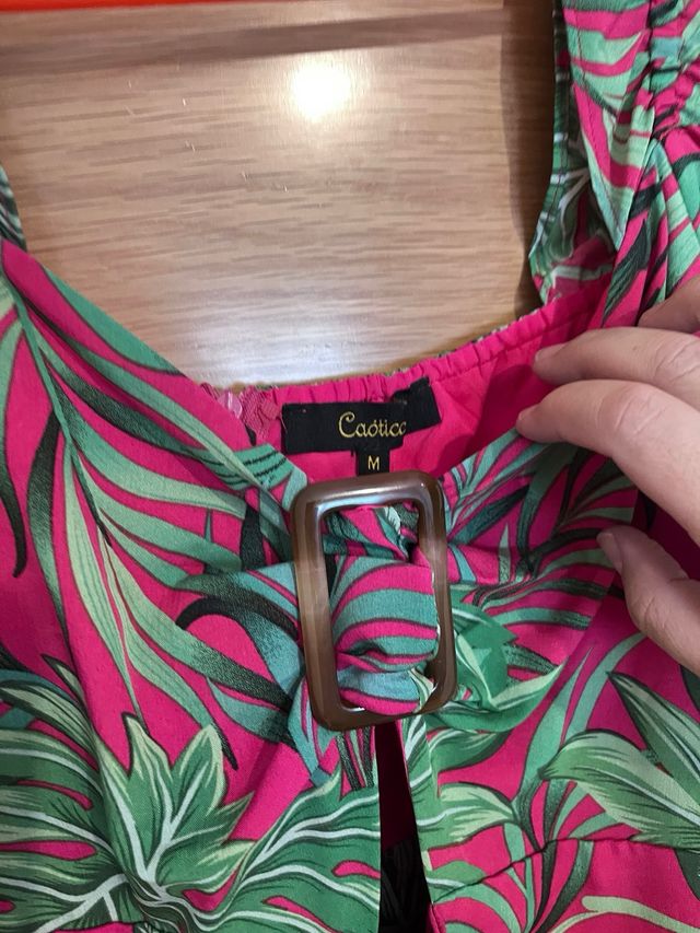 Vestido estampado tropical mujer