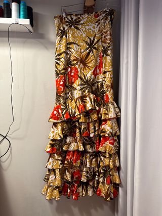 Falda flamenca volantes tropical