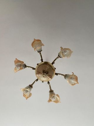 Lámpara de techo Mariner bronce y porcelana