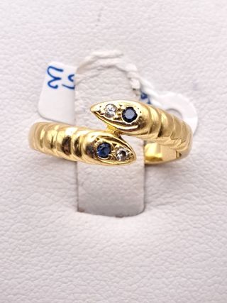 Anillo Oro 18K Zafiros 