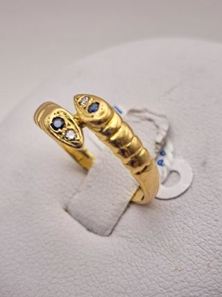 Anillo Oro 18K Zafiros 