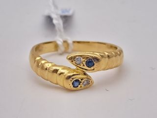 Anillo Oro 18K Zafiros 