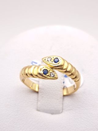 Anillo Oro 18K Zafiros 