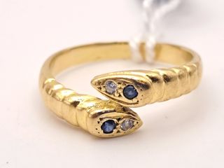 Anillo Oro 18K Zafiros 