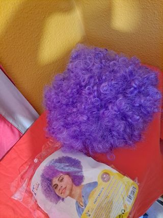 Peluca Afro Morada Party Mago