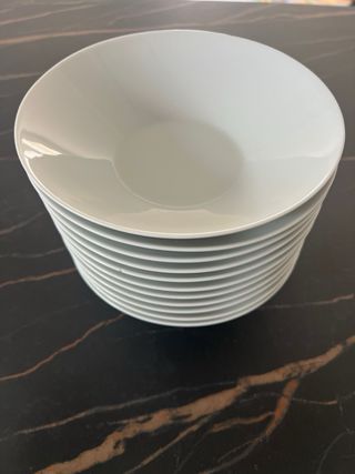 Lote de 12 platos hondos blancos IKEA – porcelana
