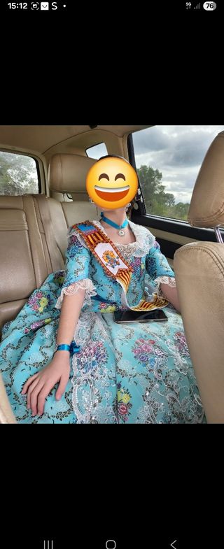 Traje de Fallera Niña Azul y Multicolor( ver fotos