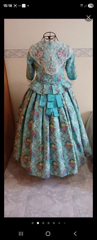 Traje de Fallera Niña Azul y Multicolor( ver fotos