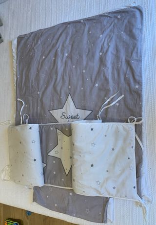 Cuna blanca madera. Regalo colchón visco y ropa