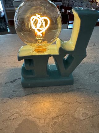 Lampada Scritta Love Ceramica e Vetro