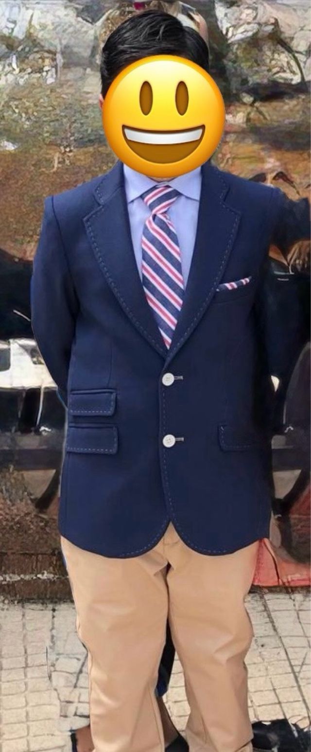 Traje comunión niño azul y beige talla 12/14