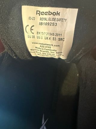 Reebok Zapatos de trabajo punta de hierro negros