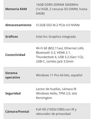 3 ud. Lenovo E16 Thinkpad Negro