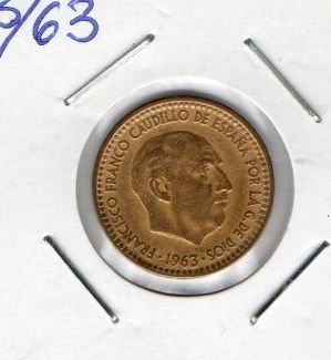 Moneda 1 Peseta 1963 Franco