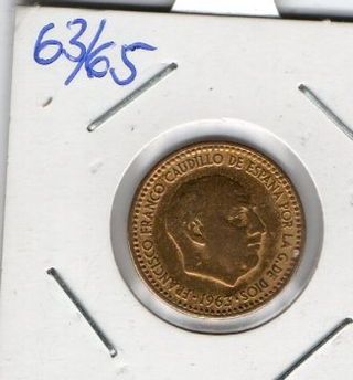Moneda 1 Peseta 1963 Franco