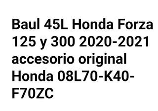 Baul cofre Top Box Honda 45L