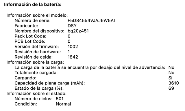Batteria MacBook Air A1932 (2018-2019) 501 cicli