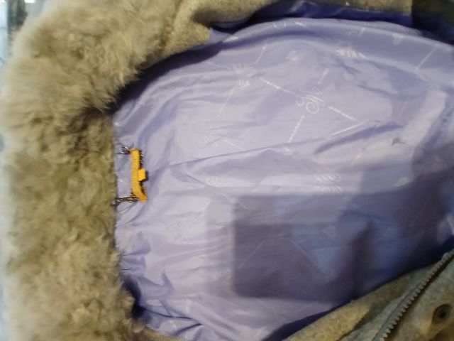 Chaqueta gris con cuello de pelo