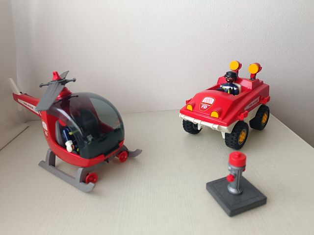 Camión y helicóptero bomberos Playmobil