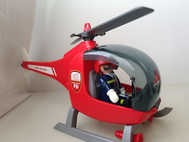 Camión y helicóptero bomberos Playmobil