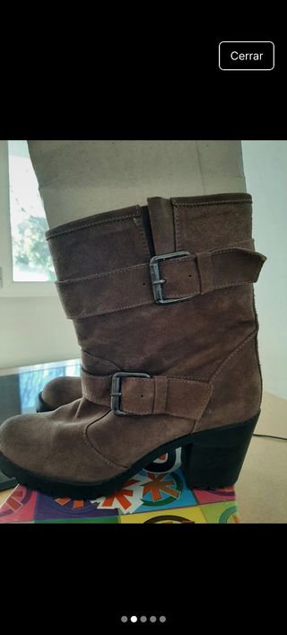 Bota tipo Botín Zara Talla 41 Mujer Marrón